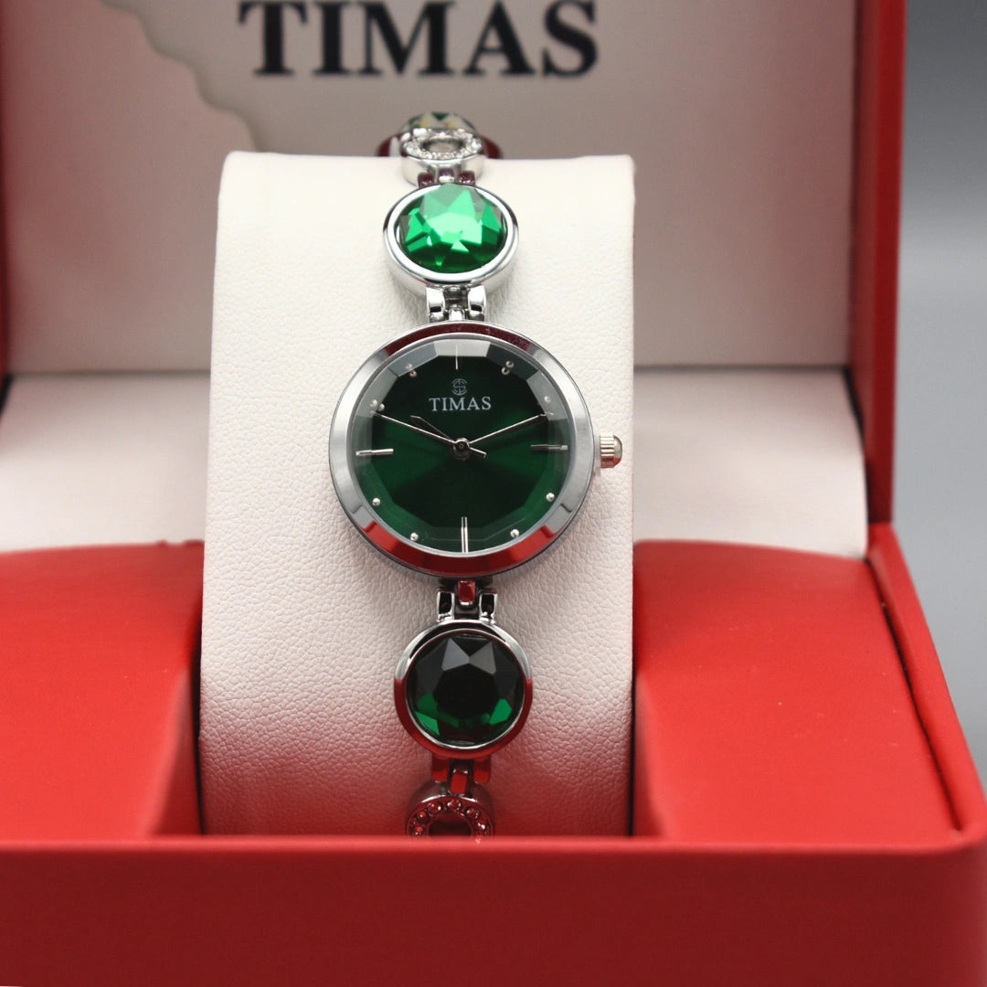Green Crystal Bracelet Watch