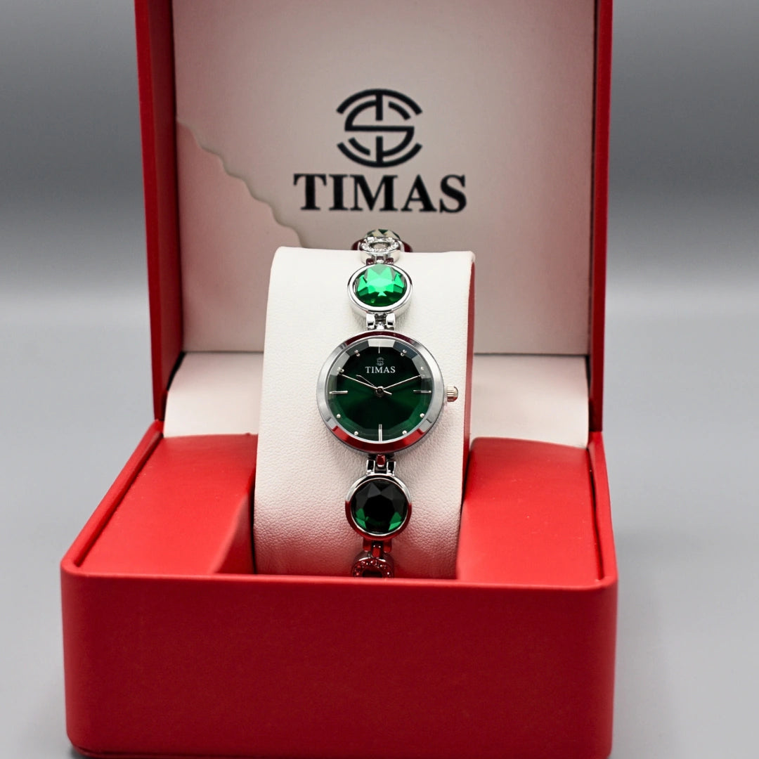 Green Crystal Bracelet Watch