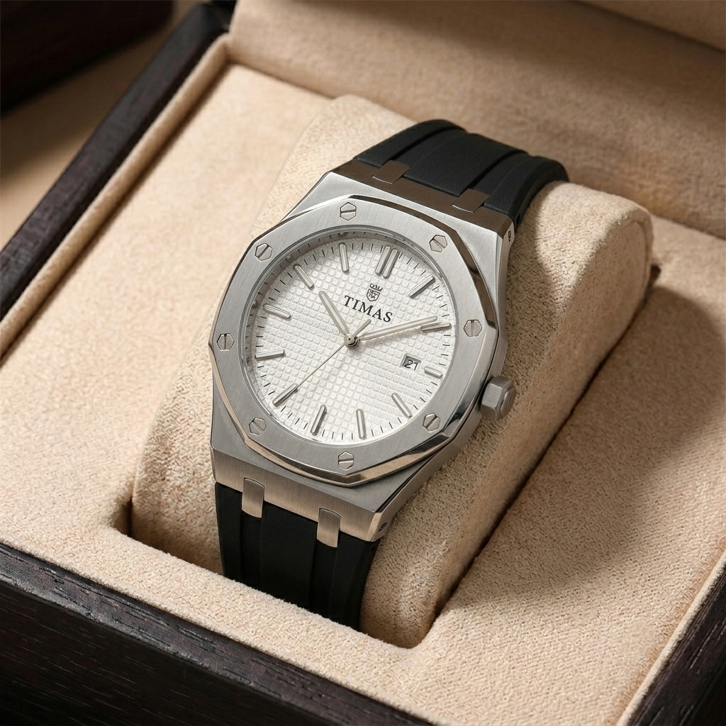 Timas Royal Blue Octagon Watch