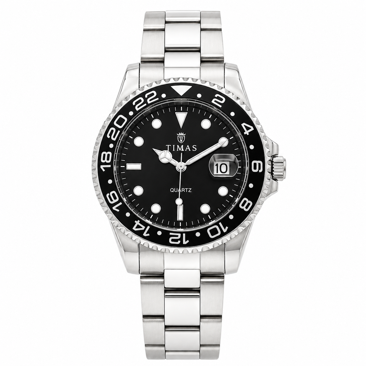 Timas Men’s Silver & Black Classic Watch (AWTM-0020)