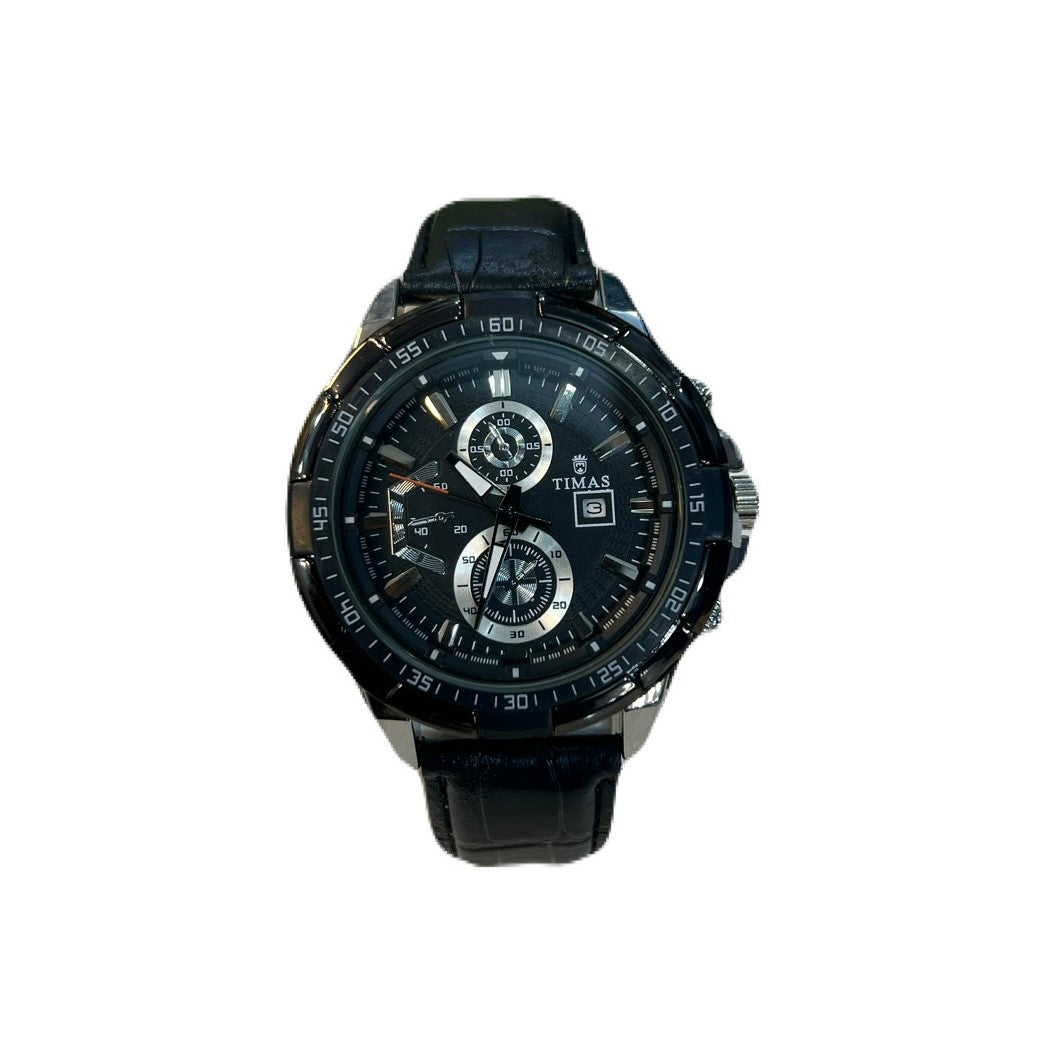 Timas Leather Strap Sports Watch