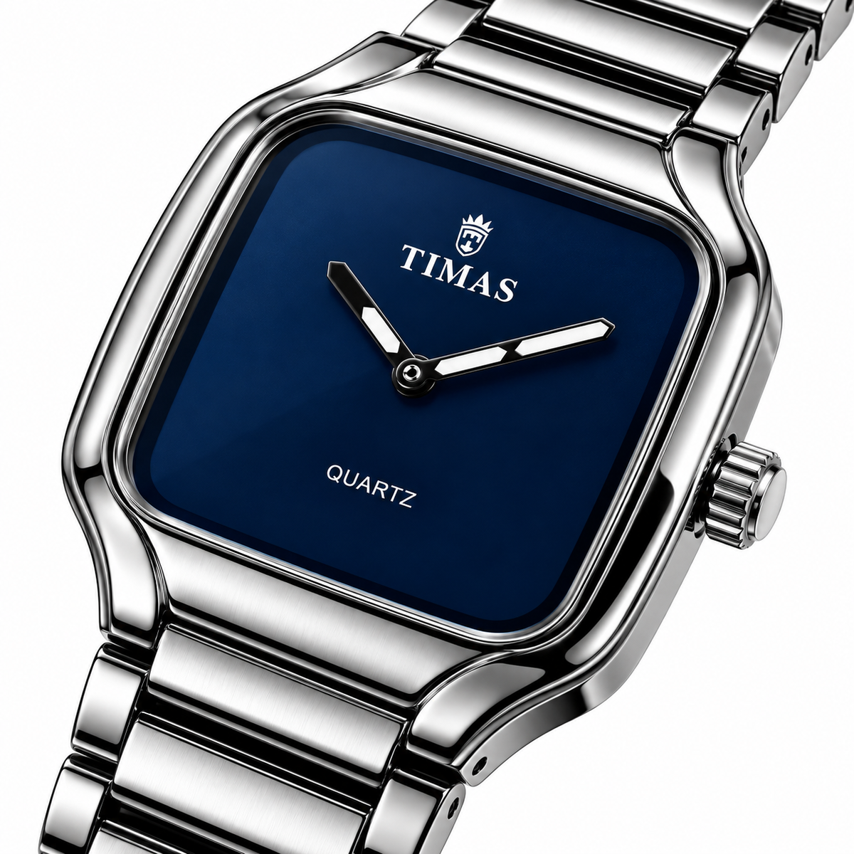 TIMAS Modern Square Quartz Watch with Minimalist Dial & Metallic Bracelet (AWTM-00320)