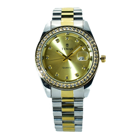 Timas Men's Watch – Two-Tone with Gold Dial