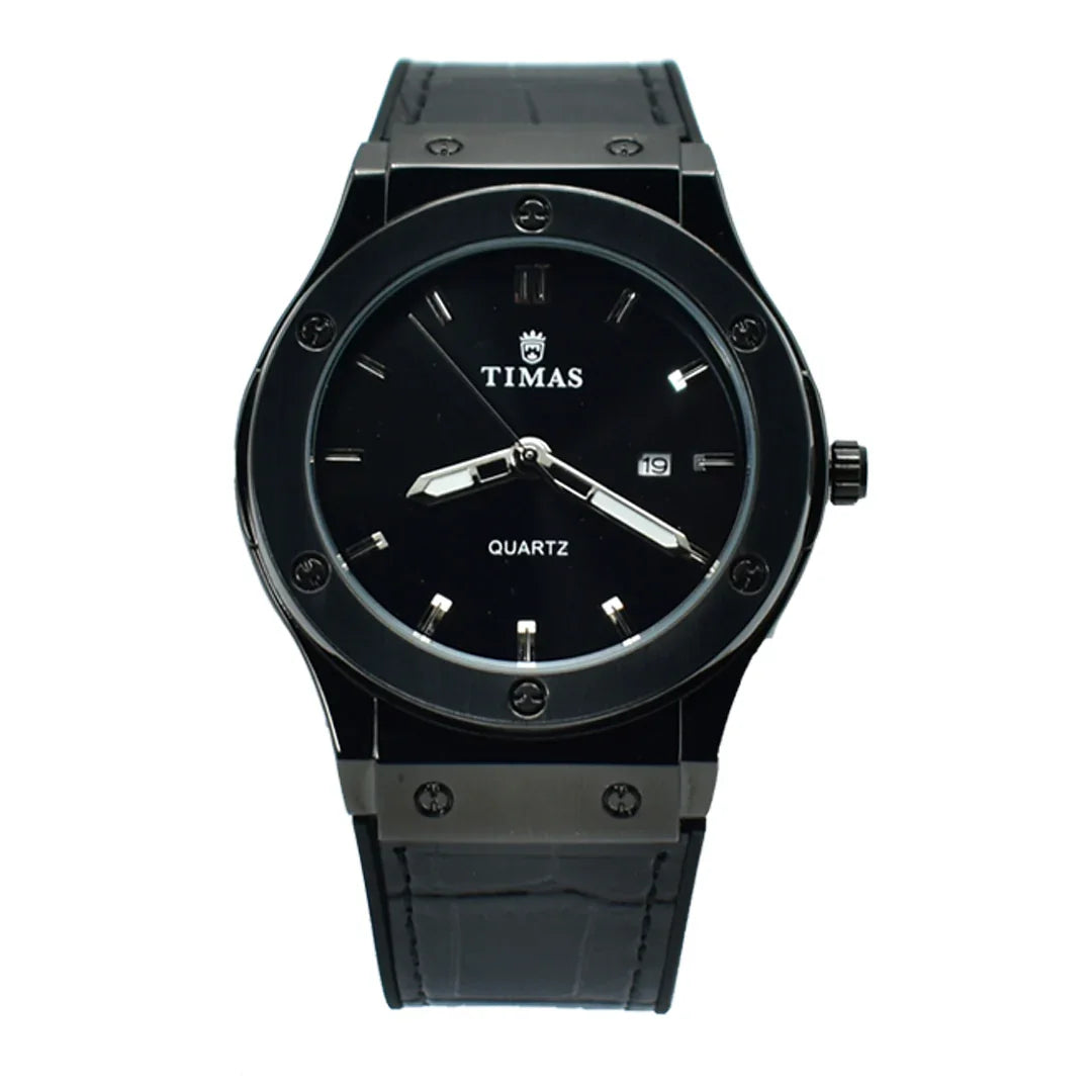 Timas Silver & Black Watch
