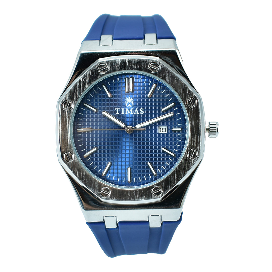Timas Royal Blue Octagon Watch