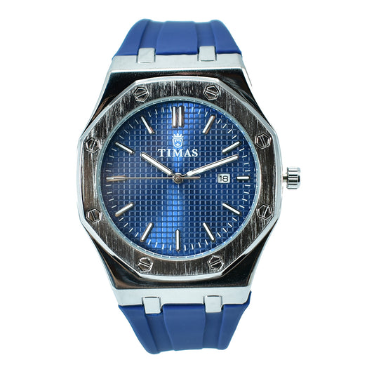 Timas Royal Blue Octagon Watch