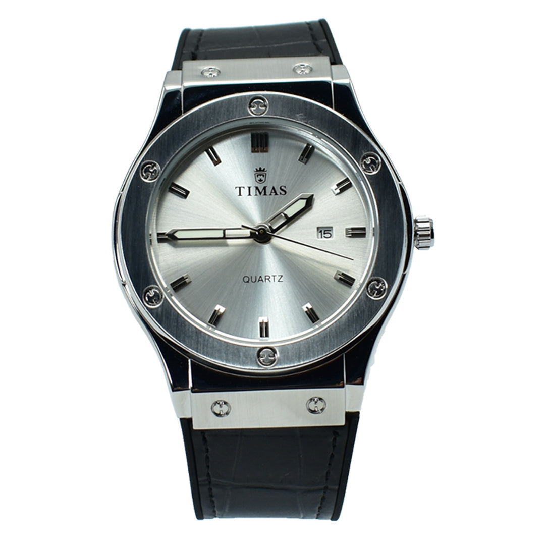 Timas Silver & Black Watch