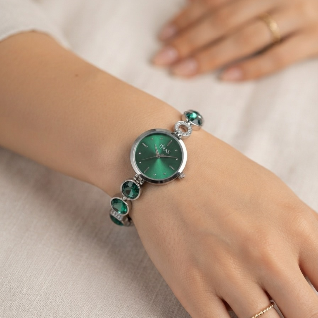 TIMAS Petite Crystal-Gem Edition | Round Gem & Circular Link Women's Jewelry (AWTL-00279)