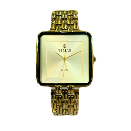 Timas Luxury Square Dial Quartz Wrist Watch for Men