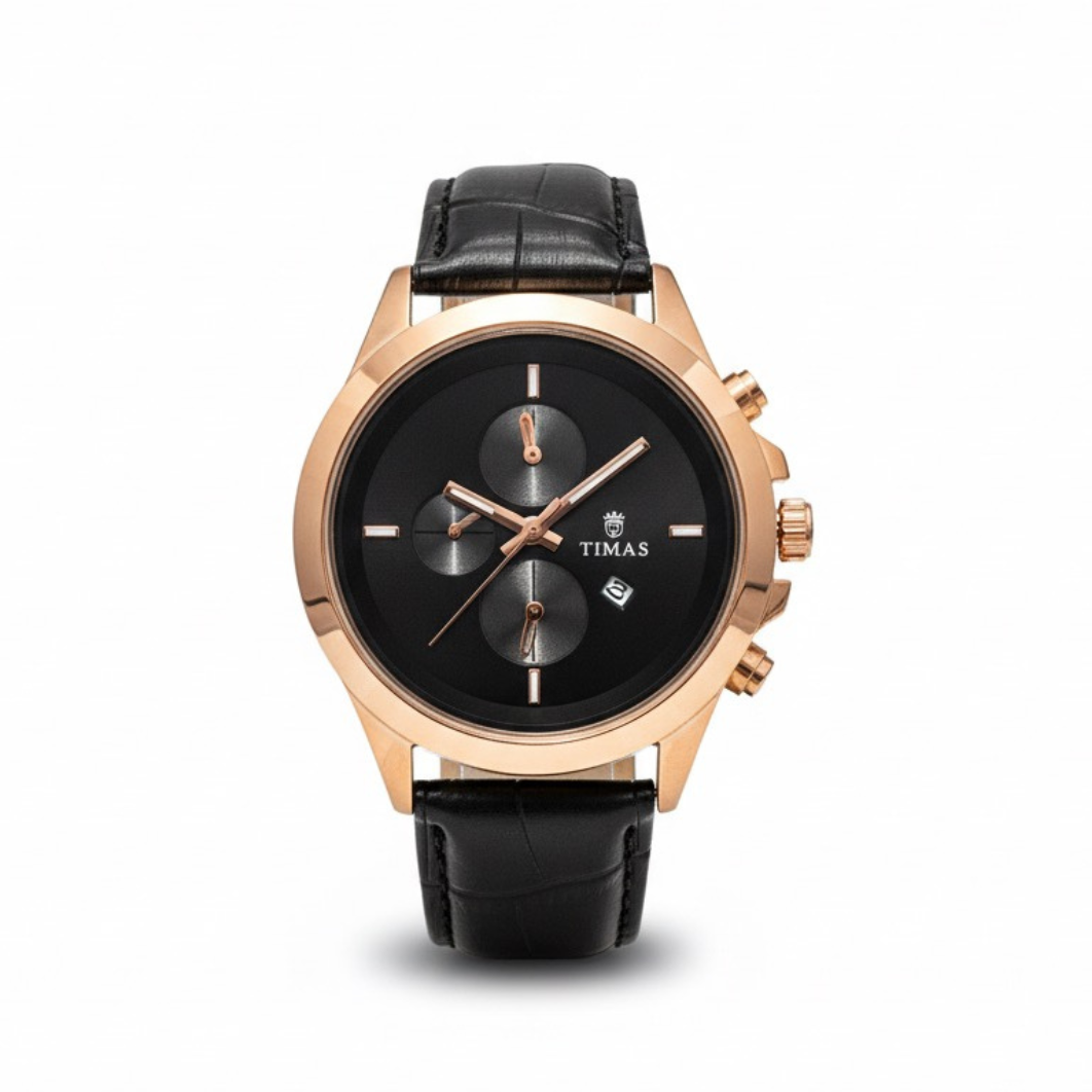 Timas Quartz Watch for Men | Leather Strap