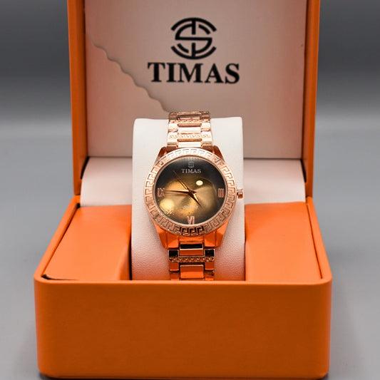 Golden Chain & Round Dial Watch
