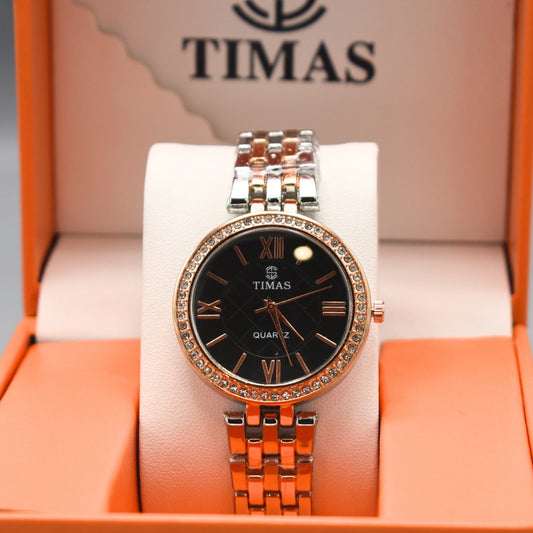 Black Dial with Golden Chain Watch