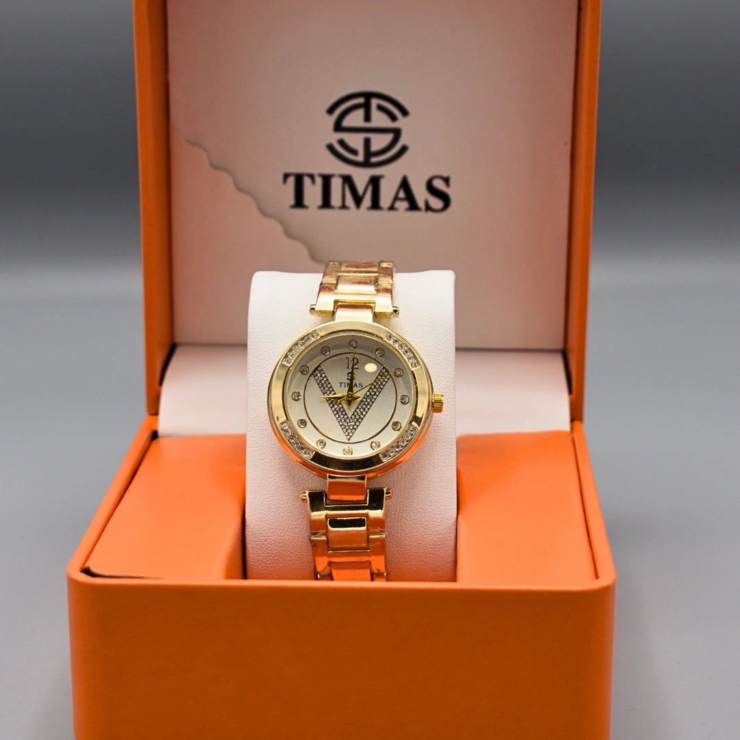 Gold Chain Round Dial Watch
