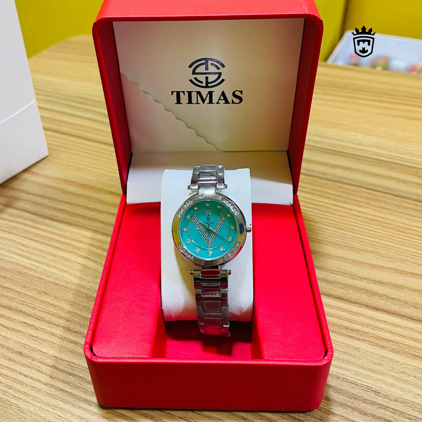 Silver Turquoise Round Dial Watch