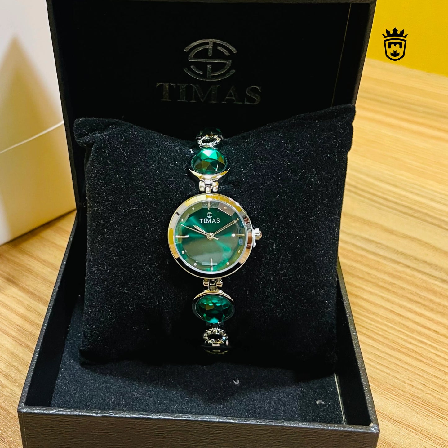 Green Crystal Bracelet Watch