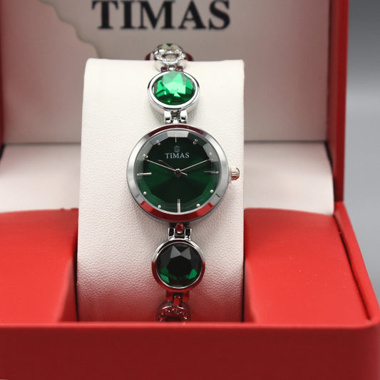 Green Crystal Bracelet Watch