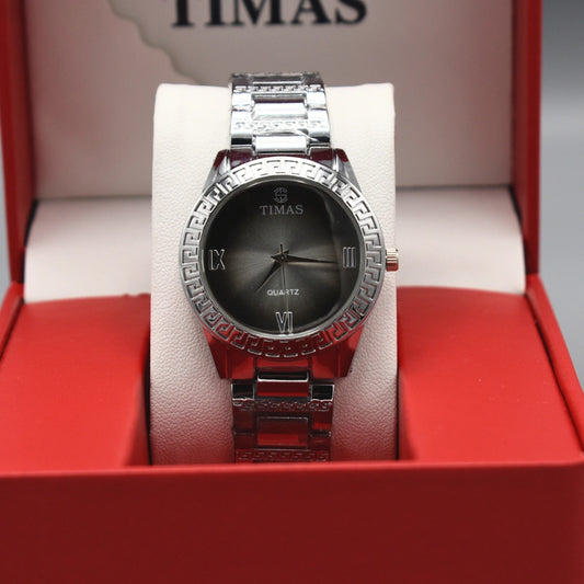 Silver-Tone Roman Dial Watch