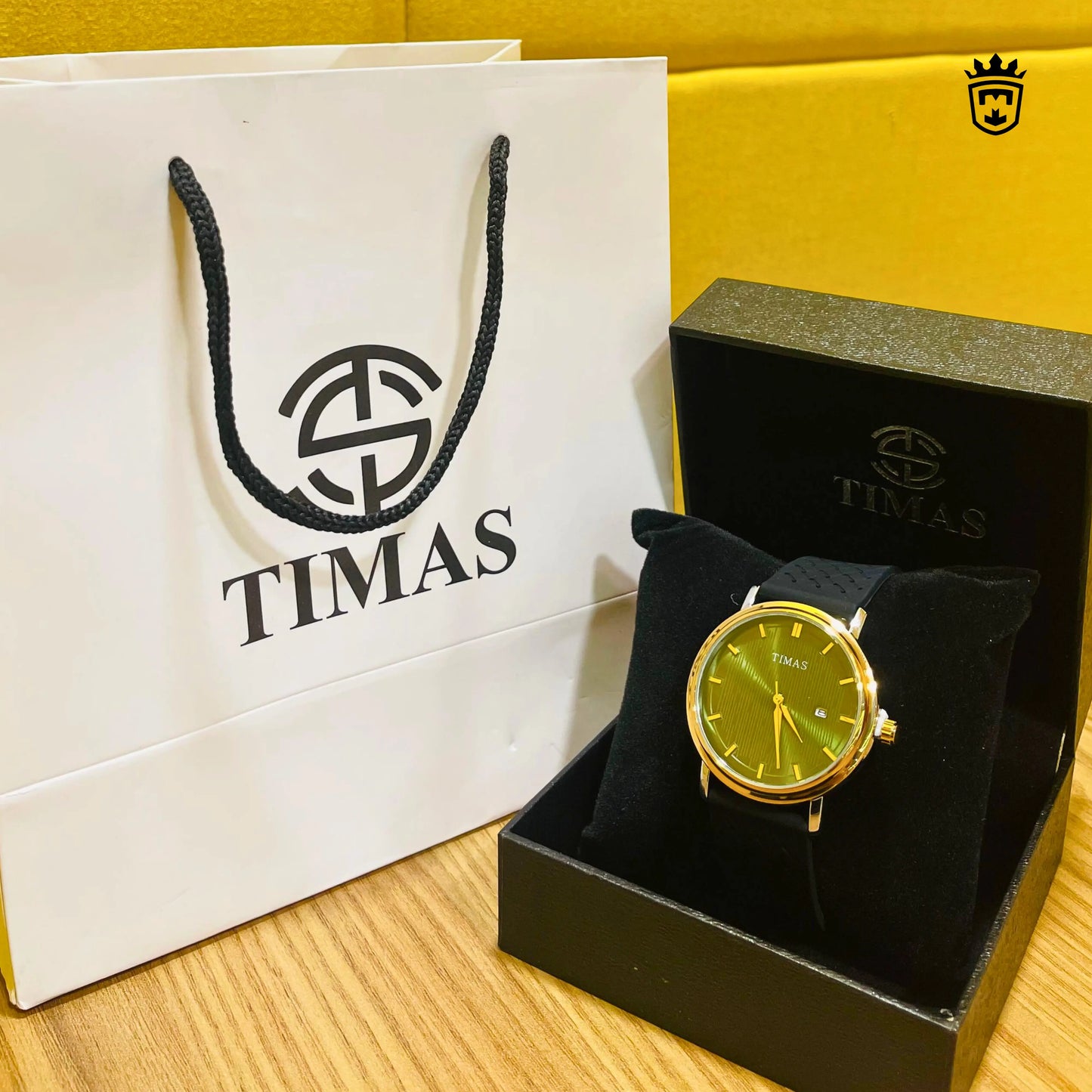 Gold & Green Dial Watch