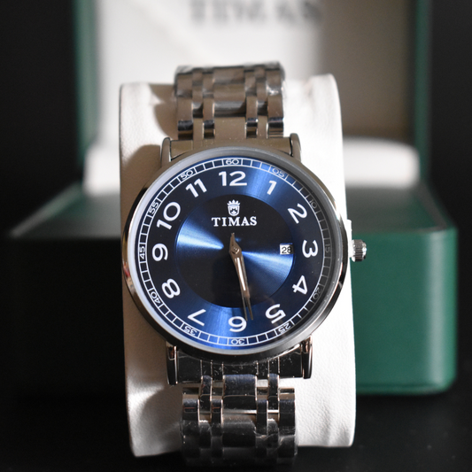 Blue Dial Stainless Steel Watch