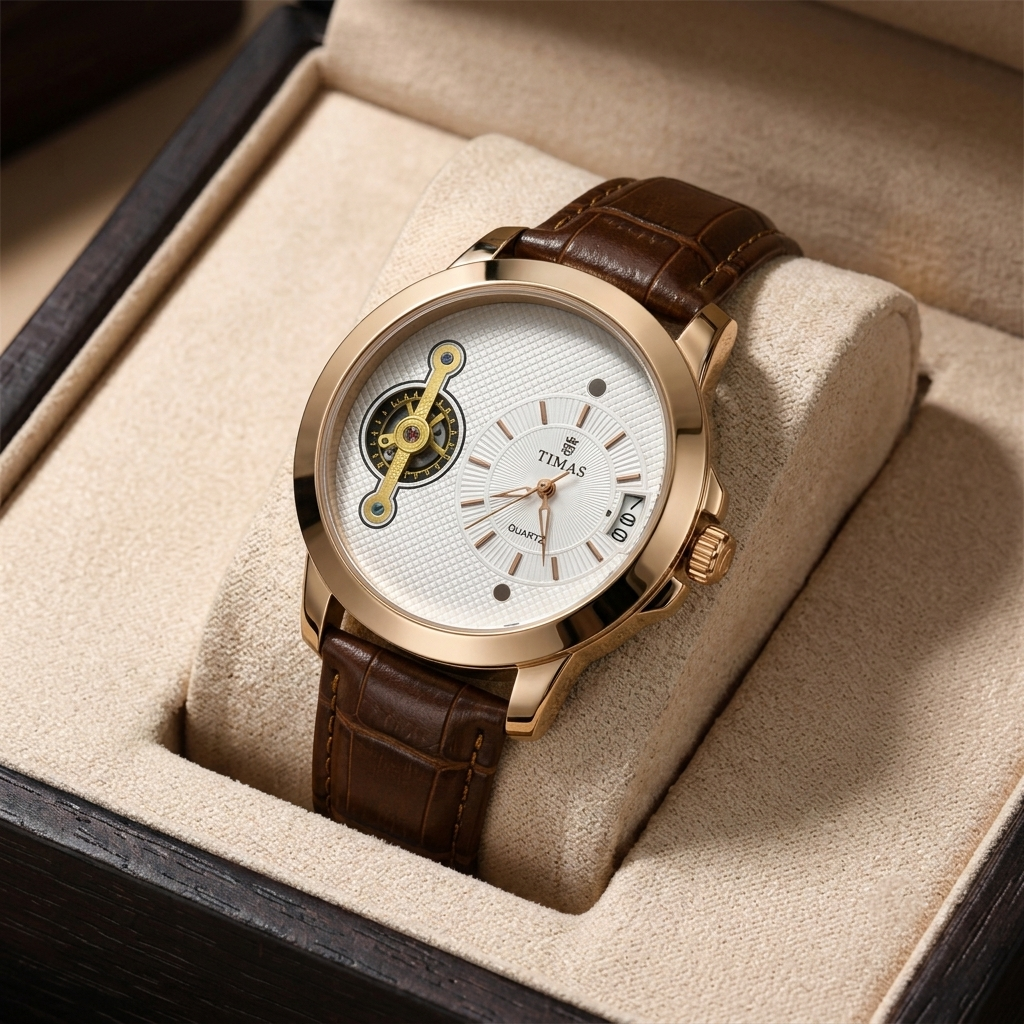 Timas Premium Quartz Watch – Classic Leather Elegance with All Working Dials