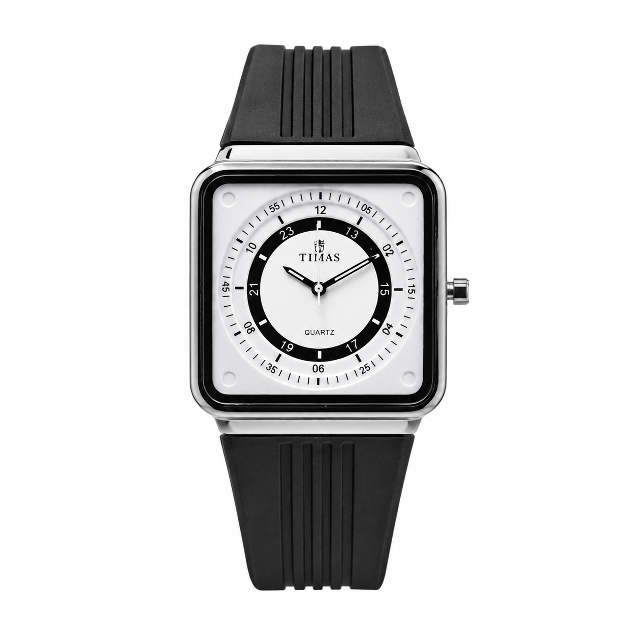 Timas Geometric Series|Minimalist Square Architecture with Track Dial Layout
