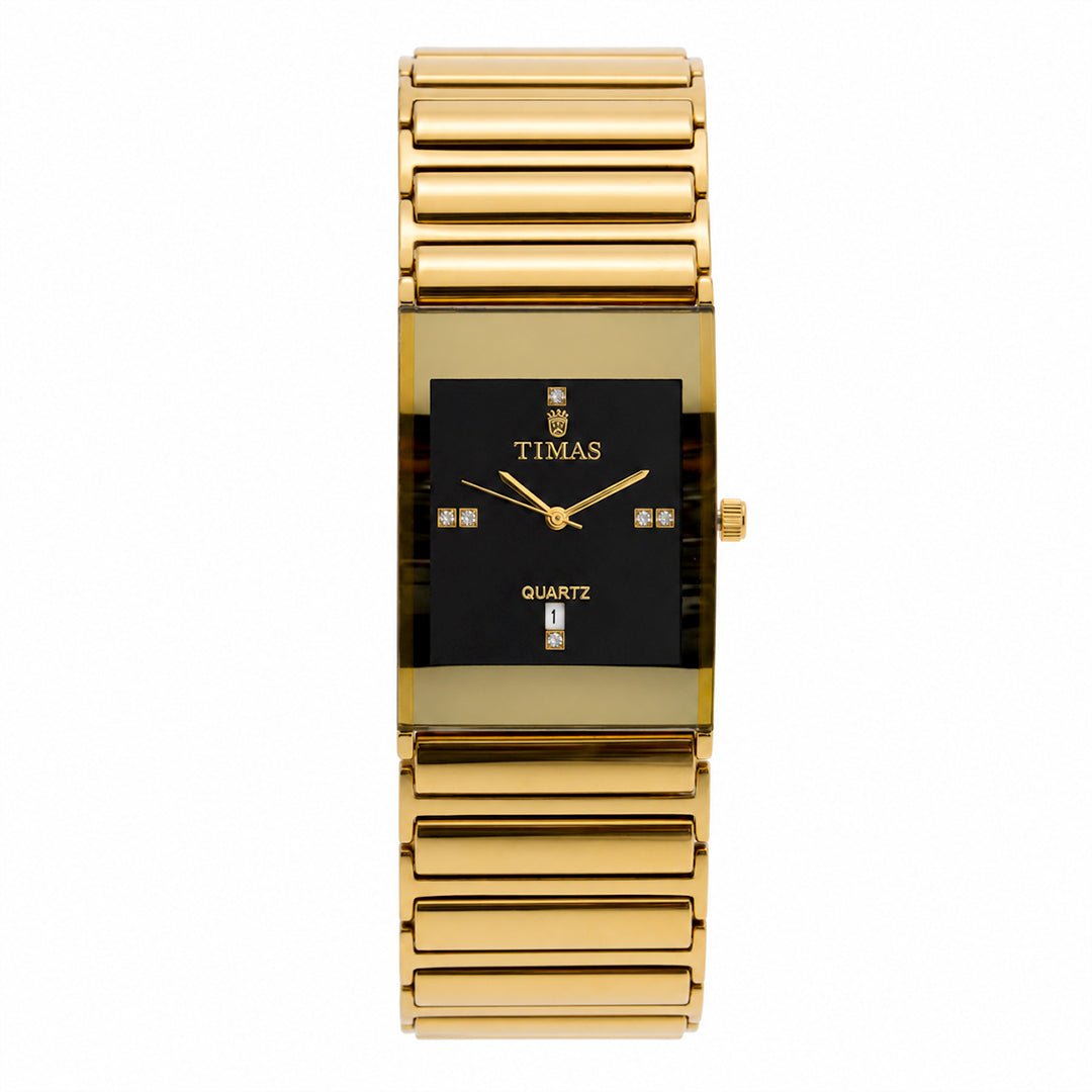TIMAS Rectangular Executive Edition | Multi-Tone Ceramic & Steel Style Quartz Watch
