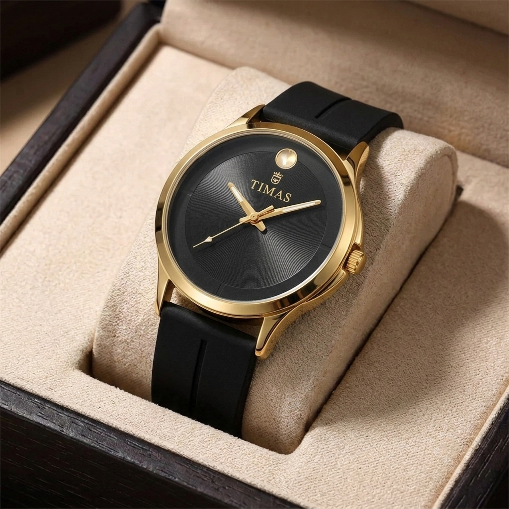 Timas Classic Men's Watch with Silicone Strap