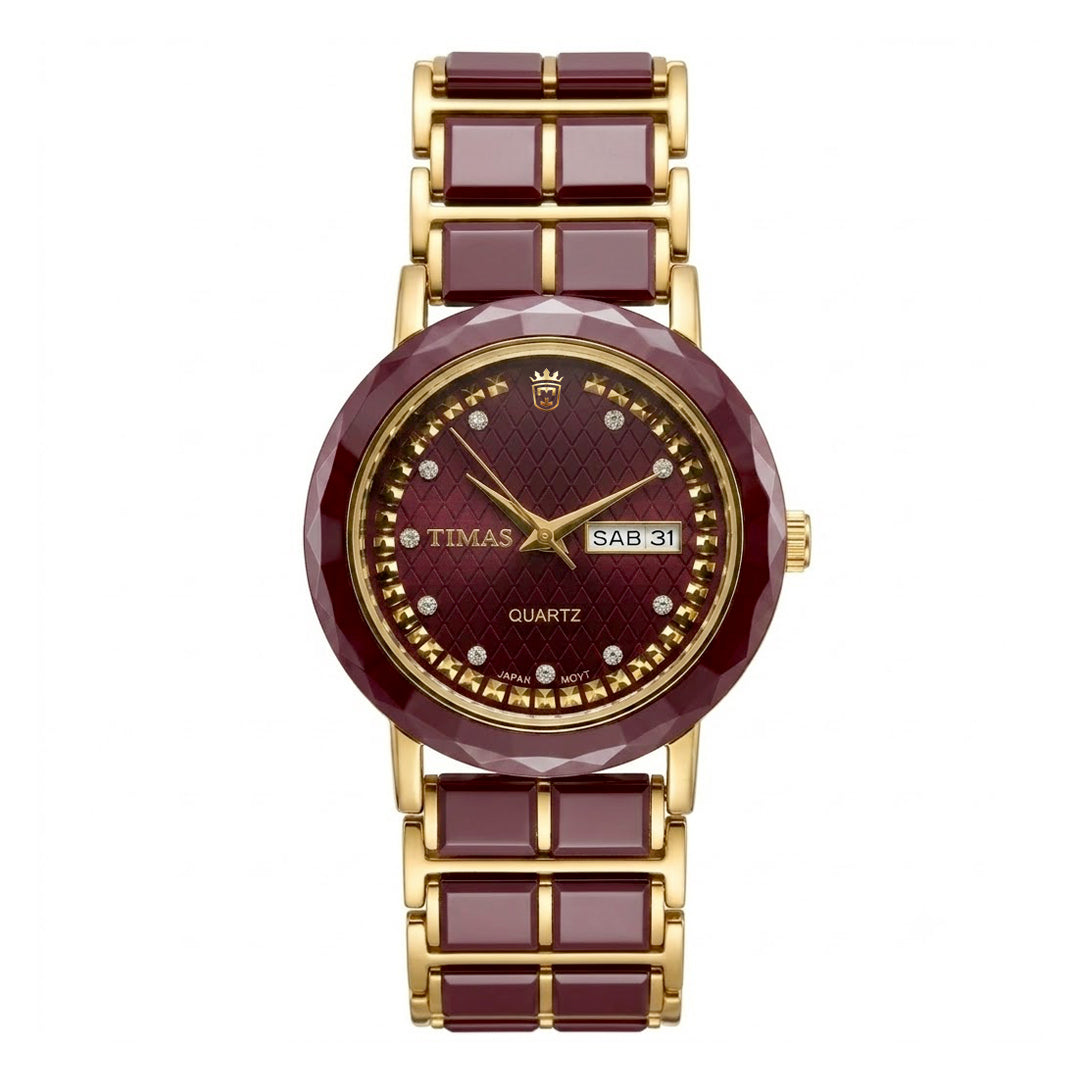 TIMAS Ceramic Diamond-Facet Edition | High-Tech Ceramic Day-Date Quartz Watch
