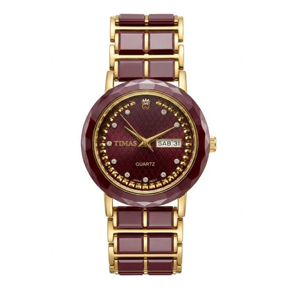 TIMAS Ceramic Diamond-Facet Edition | High-Tech Ceramic Day-Date Quartz Watch