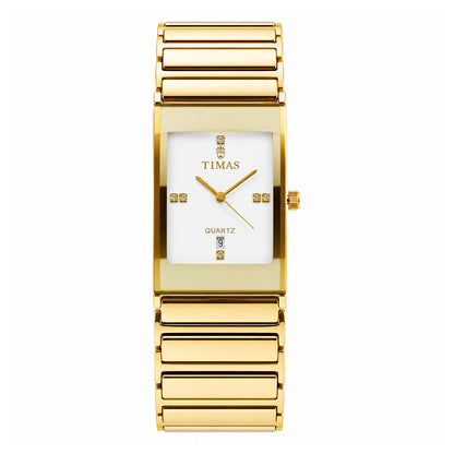 TIMAS Rectangular Executive Edition | Multi-Tone Ceramic & Steel Style Quartz Watch