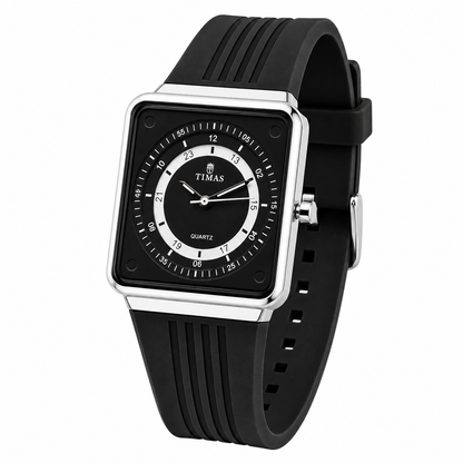 Timas Geometric Series|Minimalist Square Architecture with Track Dial Layout