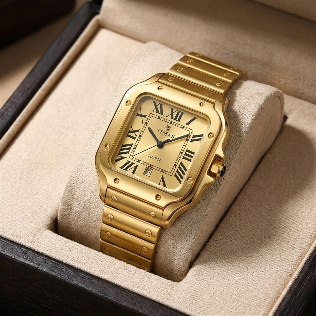 Timas Elegant Quartz Watch with Premium Steel Chain