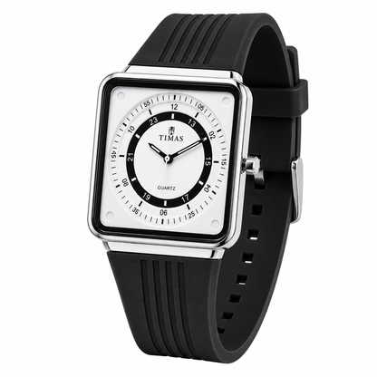 Timas Geometric Series|Minimalist Square Architecture with Track Dial Layout