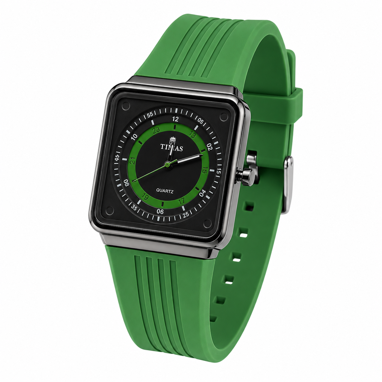 Timas Geometric Series|Minimalist Square Architecture with Track Dial Layout