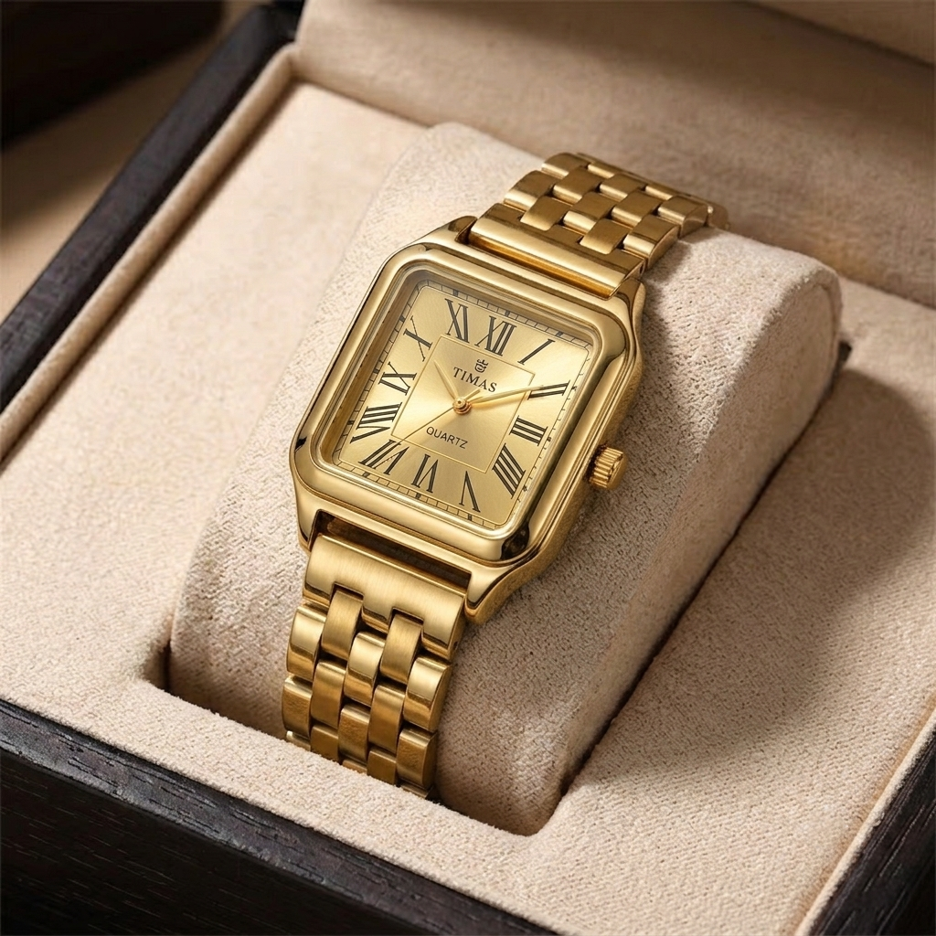 Timas Women's Watch – Two-Tone with Fluted Bezel