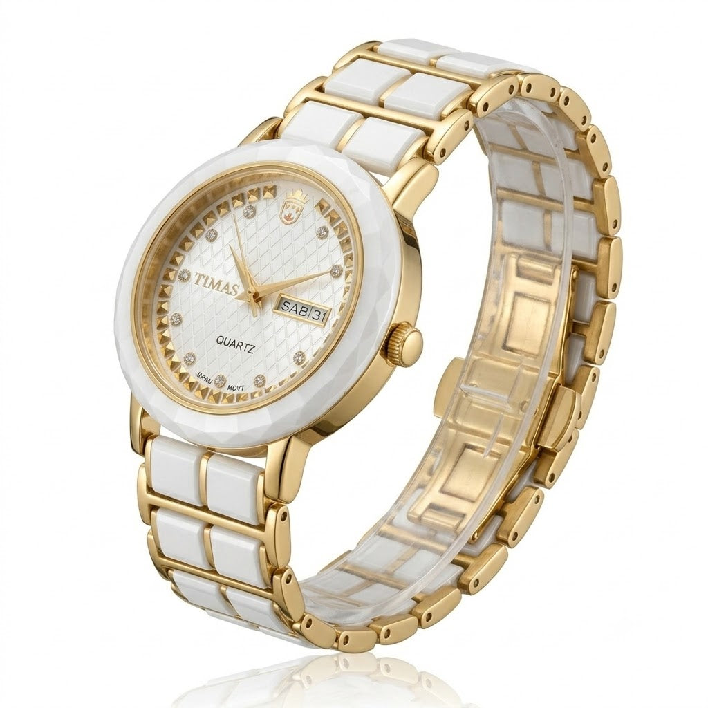TIMAS Ceramic Diamond-Facet Edition | High-Tech Ceramic Day-Date Quartz Watch