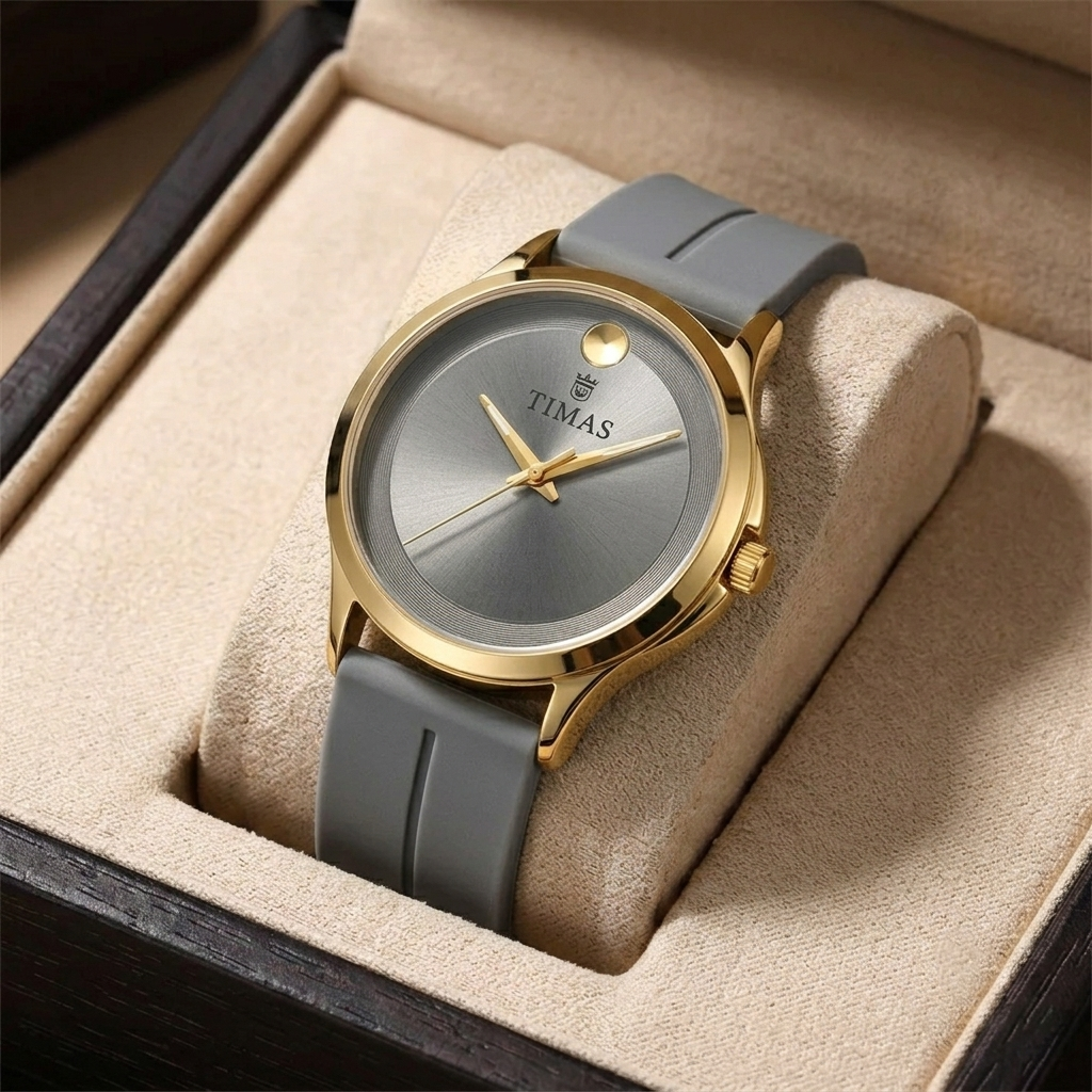 Timas Classic Men's Watch with Silicone Strap