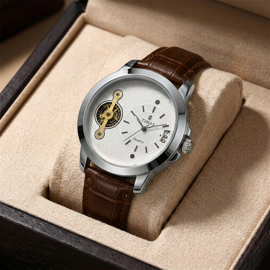 Timas Premium Quartz Watch – Classic Leather Elegance with All Working Dials