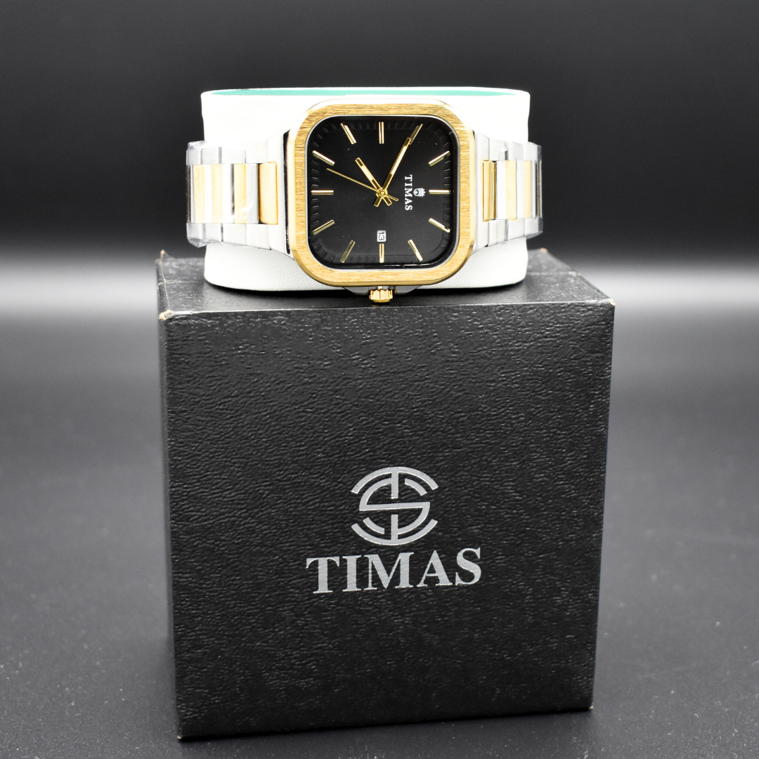 Square Black & Gold Watch