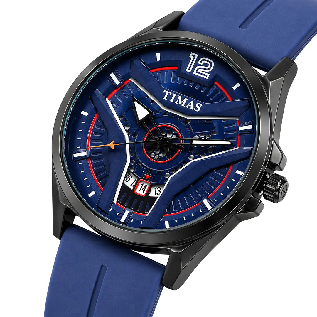 Timas Vector Series | Futuristic Geometric Dial Sports Watch with Premium Silicone Strap (AWTM-00269)