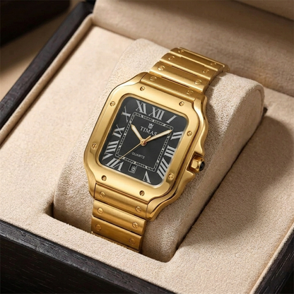 Timas Elegant Quartz Watch with Premium Steel Chain