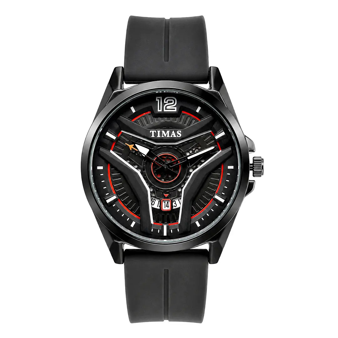 Timas Vector Series | Futuristic Geometric Dial Sports Watch with Premium Silicone Strap (AWTM-00269)