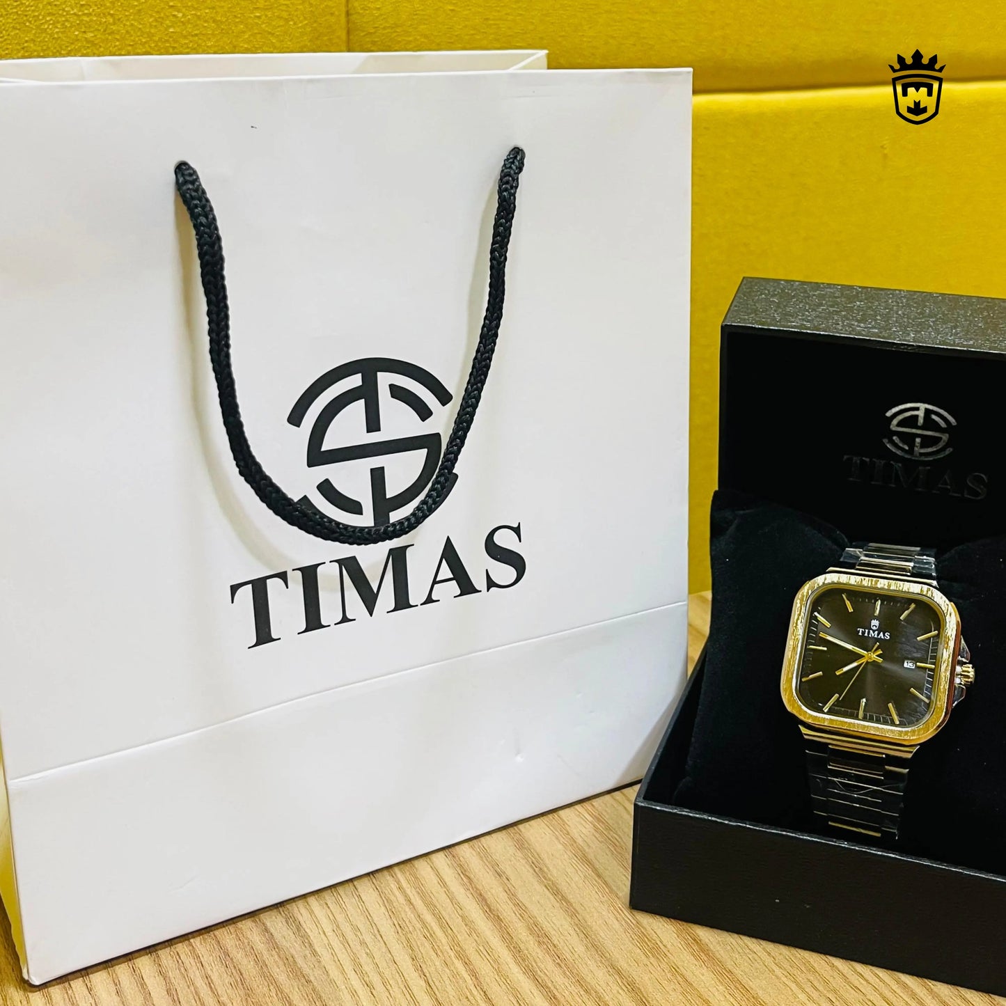 Square Black & Gold Watch