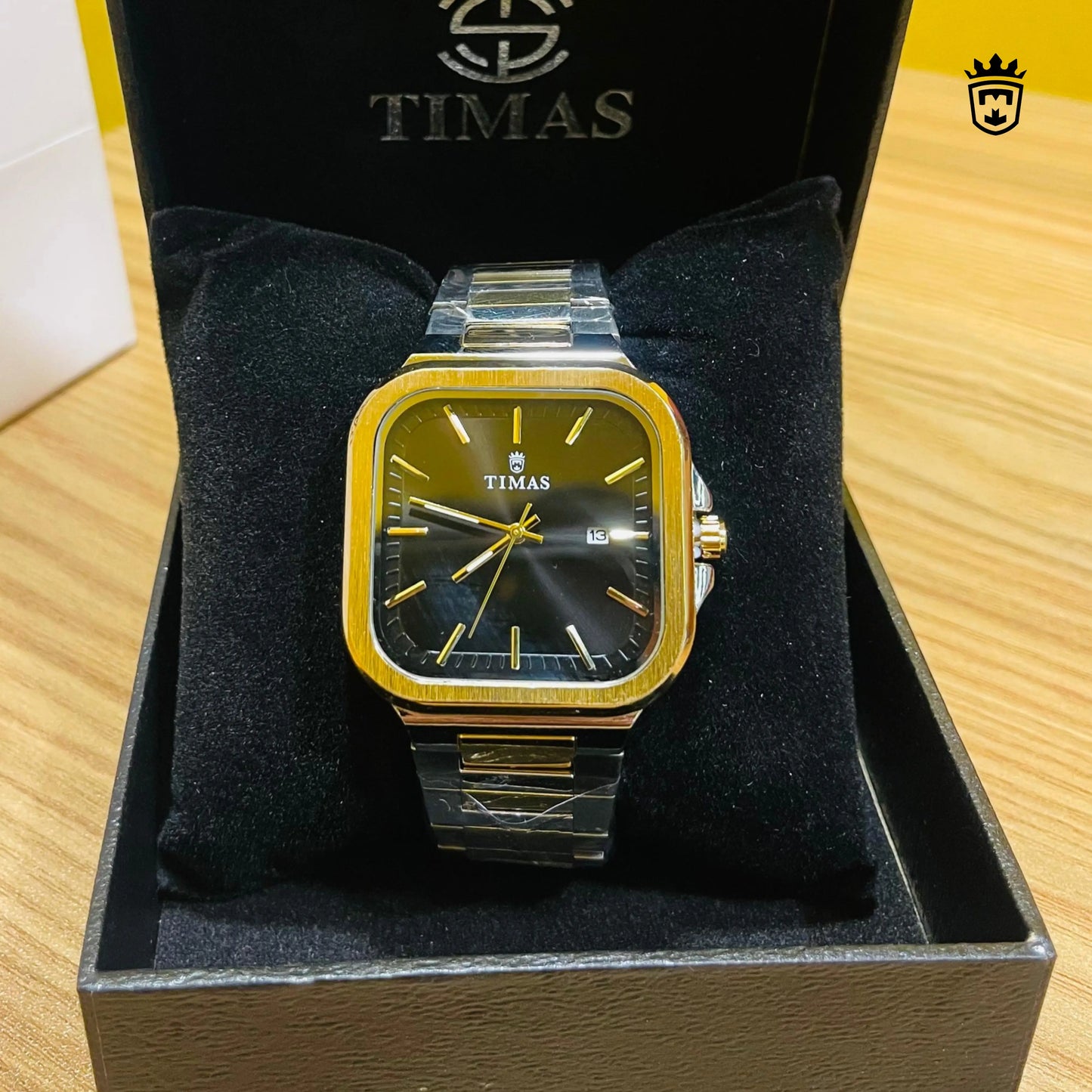 Square Black & Gold Watch