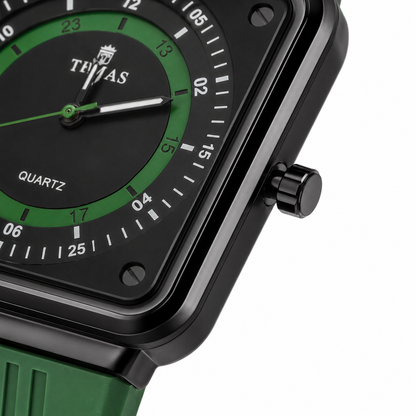 Timas Geometric Series|Minimalist Square Architecture with Track Dial Layout (AWTM-00250)