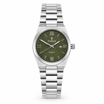 TIMAS Luxury Integrated Steel Quartz Watch with Grid Pattern Dial (AWTM-00303)