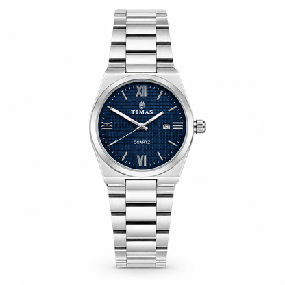 TIMAS Luxury Integrated Steel Quartz Watch with Grid Pattern Dial (AWTM-00303)
