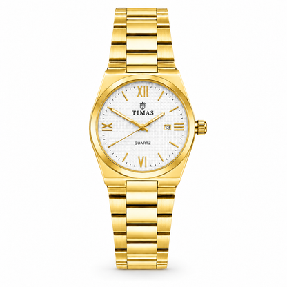 TIMAS Luxury Integrated Steel Quartz Watch with Grid Pattern Dial (AWTM-00303)