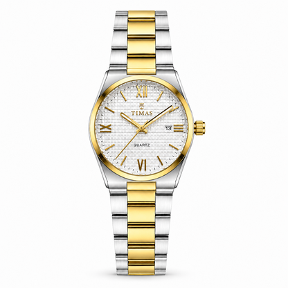 TIMAS Luxury Integrated Steel Quartz Watch with Grid Pattern Dial (AWTM-00303)