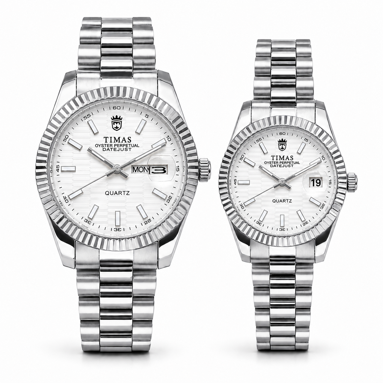 TIMAS Oyster Perpetual Datejust Green Dial Couple Watch Set (AWTC-00298)